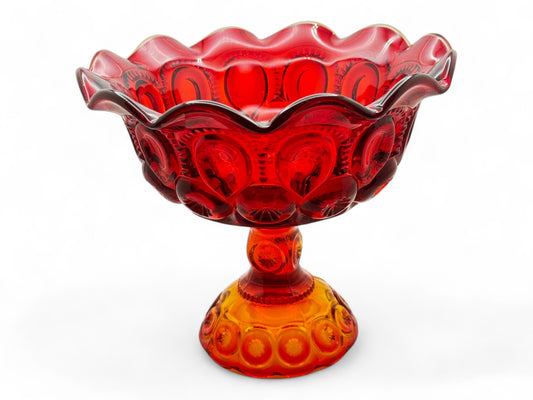 7" Red Vintage Glass Candle
