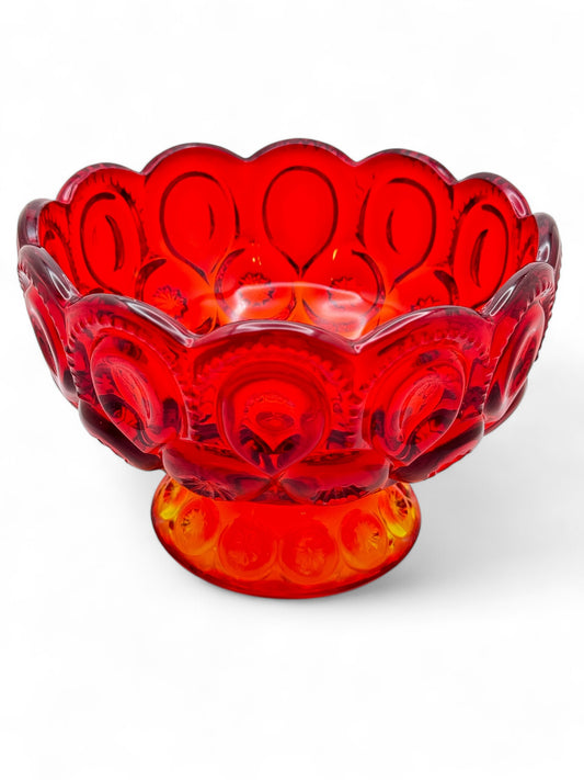 4" Red Vintage Glass Candle